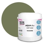 BOX DECO COULEURS Peinture meuble bois acrylique aspect velours-satin Aqua Bois - 2,5L/ 25 m², Vert Kaki