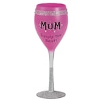 Rosa Vinglas med text Mum 350 ml