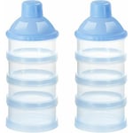 2 Pièces Doseur de lait, Boîte à Collations de lait, 4 Compartiments Portable Lait en Poudre pour bébé Cas, Boîte à de lait pour le Voyage et les