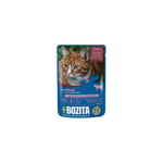 Bozita Katt Indoor & Sterilized Nötkött bitar i gele 85 g