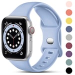 CeMiKa Compatible avec Apple Watch Bracelet 38mm 40mm 41mm 42mm 44mm 45mm 46mm 49mm, Bracelets en Silicone de Remplacement pour iWatch SE Series 10 9 8 7 6 5 4 3 2 1, 38mm/40mm/41mm-M/L, Lilas