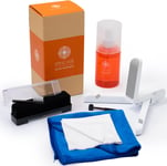 Kit Nettoyage Vinyle par 5-en-1 Nettoyante pour LP Disques Vinyle, Antistatique Tampon Nettoyant en Velours, Support De Séchage/Présentoir Et Brosse pour Pointe De Lecture