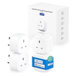 Meross Smart Plug with Energy Monitor,Wifi Plug Remote Control,Wi-Fi Smart Socket Work with Alexa Echo Dot,Google Home,No Hub Required 13A (4-Pack)