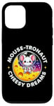 Coque pour iPhone 12/12 Pro Souris Astronaute Cheesy Dreams Cute Kawaii Moon Space Graphic