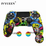 Graffiti D - Capuchons De Protection Antidérapants En Silicone Pour Manette Sony Dualshock 4, Ps4 Pro Slim, Capuchons De Poignée Analogiques