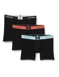 Calvin Klein Men's Boxer Brief 3Pk, Blk, B- Stratosp Wb, B- Aragon Wb, M