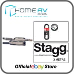 Stagg S Series Audio Cable 3m (10ft)- Stereo Phone Plug/Stereo Phone Jack  BLACK