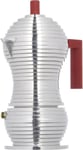 Alessi Pulcina Espresso coffee maker in cast aluminium. Handle and knob in PA, r