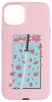 Coque pour iPhone 15 Plus Katana Samurai Rose Fleur de Cerisier Sakura Japon Pastel Anime