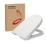 WOLTU D Shape White Toilet Seat, Soft Close Adjustable Hinge Quick Release Top Fixed Toilet Seat Cover Bathroom Lid WS2544