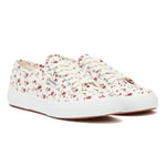 Superga 2750 Cotu Print Womens White Trainers material_cotton - Size UK 8