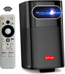 Mini Projecteur Portable Avec Google Tv,Netflix,Hd 1080P,300 Ansi Lumens Wifi,Dlp 3D Home Cinéma Vidéoprojecteur,Pico Projecteur Avec Autofocus & Keystone,Batterie Intégrée,3 H D'Autonomie