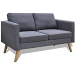 Canapé fixe 2 places Canapé scandinave Sofa Tissu Gris foncé 38232