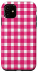 iPhone 11 Pink Checkered Plaid Flannel Gingham Pattern Checker Rustic Case