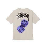 Unisex 2024 Stussy Fuzzy Dice T-shirt Andningsbar T-shirt Toppar Beige Beige-WELLNGS Beige S