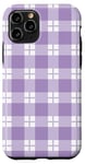 iPhone 11 Pro Purple White Checkered Plaid Flannel Gingham Pattern Checker Case