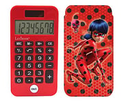 Lexibook, Miraculous Ladybug Cat Noir, Pocket Calculator, Conventional and Advanced Calculator Functions, Rigid Protective Cover, with Battery, Red, C45MI