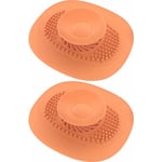 Cyclingcolors - 2x Bouchon Baignoire Universel Vidange Silicone Evier Lavabo Cuisine Protection Sol Buanderie Salle Bain Filtre Odeur, Orange