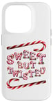 Coque pour iPhone 14 Pro Sweet But Twisted. Bâtonnets de canne à sucre d'orge. Noël amusant