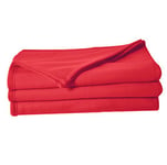 Poyet Motte - Poleco Polyester Fleece Blanket - Strawberry Colour, polyester, strawberry, 240x220 cm