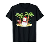 Tropical Christmas Snowman Beach Vacation Palm Tree Xmas Fun T-Shirt