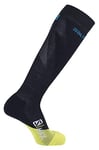 Salomon Men's 1 Pair of High Socks, S/MAX M, Polyamide/Merino Wool, Size S (3.5-5), Black/Yellow (Night Sky/Sulphur Spring), LC1250000