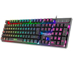 Spirit Of Gamer x Pro K1 | Clavier Gamer Semi-Mecanique Filaire pour PC | Layout QWERTY Espagnol | 26 Touches Anti-Ghosting | 3 Modes de Rétroéclairage RGB | Slim USB Gaming Keyboard