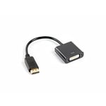 lanberg AD 0007 BK DisplayPort vesa-1.1 a (19 Broches) vers connecteur DVI-D (24 + 5 Broches) F Dual Link Adaptateur avec câble, 10 cm Noir