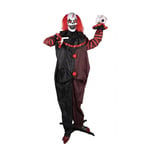 Animerad dubbelhövdad clown 180cm Halloween dekoration med ljudsensor 23033