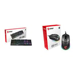 MSI Vigor GK30 Gaming Keyboard (UK Layout) - Full-Sized & CLUTCH GM11 Gaming Mouse - 5000 DPI Optical Sensor, Symmetrical, 10M+ Click OMRON Switches, 6-Buttons, 1ms Latency, 89g - Wired