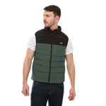 Lacoste Mens Padded Water-Resistant Vest in black green - Size Small