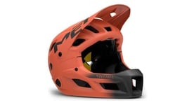 Casque avec mentonniere amovible met parachute mcr mips orange noir