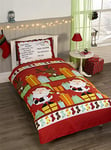 Rapport Home Father Christmas Toddlers Bedding Set Xmas Santa's Presents Cot Duvet Cover Set