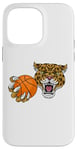 Coque pour iPhone 14 Pro Max Ballon de basket Jaguar Leopard Cheetah Panther