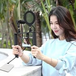  Rabbit Cage Tripod Metal Mount With Ring Light Mic For Mobile Phone Set