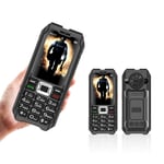 M6000 2G bouton telephone 2,4 pouces 2400 mAh camera lampe de poche FM quatre SIM fonction telephone Noir