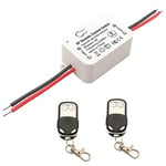 DieseRC AC 230V 220V Interrupteur d'éclairage à télécommande sans fil 1500W 1 canal 433Mhz RF Relais Récepteur avec 2 émetteurs Porte-clés pour lumière, facile à installer