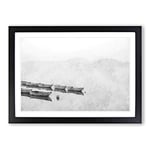 Big Box Art Boats on a Placid Lake Painting Framed Wall Art Picture Print Ready to Hang, Black A2 (62 x 45 cm)