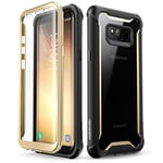 i-Blason Ares Series Full-Body Rugged Clear Bumper Built-in Screen Protector Case for Samsung Galaxy S8 Plus (2017 Release), Black/Gold