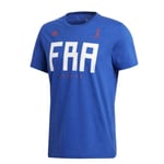 France Men's Football T-Shirt (Size S) adidas Wordmark Graphic Top - New