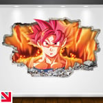 GOKU SUPER SAIYAN GOD ANIME Wall Sticker Decal Vinyl Art A5