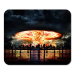 Mousepad Computer Notepad Office Atomic Nuclear Explosion in City Near The Sea at Night Atom Bomb Cloud Mushroom War Home School Game Player Computer Worker Inch