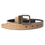 DOLCE & GABBANA Belt Beige Exotic Leather Gold Metal Buckle s.90cm /36in 1600usd