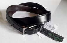 BENETTON CEINTURE POUR HOMME EN CUIR DE VACHETTE REVERSIBLE NOIR /MARRON M