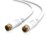 conecto Satellite Antenna Cable Coaxial Cable F-Connector to F-Connector Double Shielded 1.50 m White