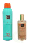 Rituals Karma Set 300 ml Karma Shimmering Body Oil 100ml/Invisible Sun Protection Milky Spray SPF30 200ml