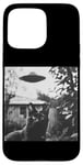 Coque pour iPhone 15 Pro Max Cat Selfie with UFO Weird 50s Photo --