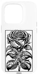 Coque pour iPhone 15 Pro Rose romantique avec cadre