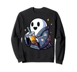 Ghost Drinking Bubble Tea Japanese Kimono Sweatshirt