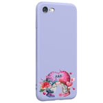 Coque violet Iphone 7 8 SE 2020 2022 gnome initiales valentin